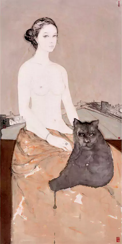 上裸妇人来自北京宋庄