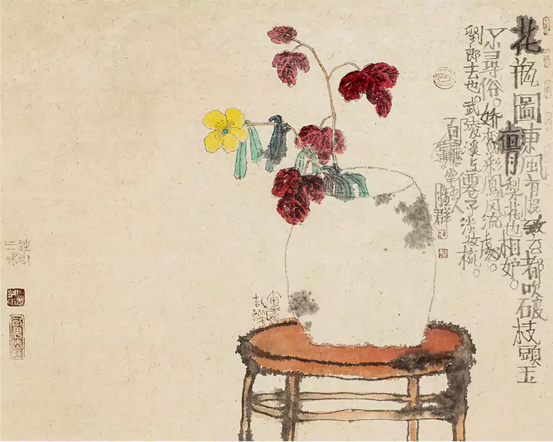 花瓶里插着美花国画 连胜群