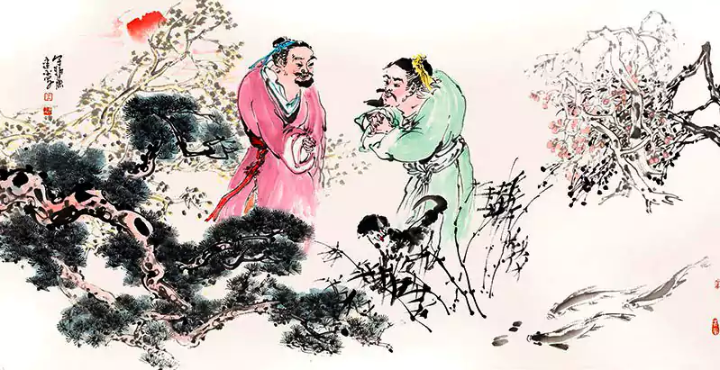 两位仙人在山林交谈