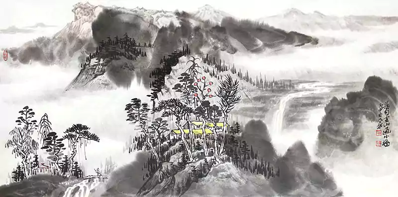 山水国画 空旷