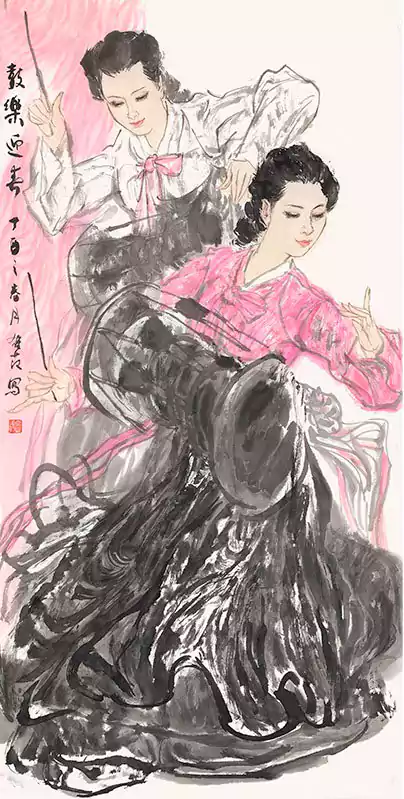 欢乐迎春 国画