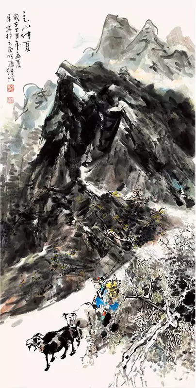 骑牛下山 国画