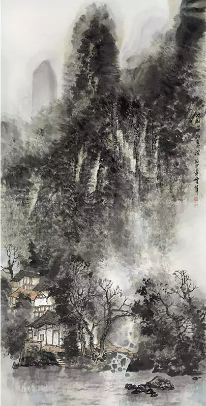 竖版山水 墨色为多 国画