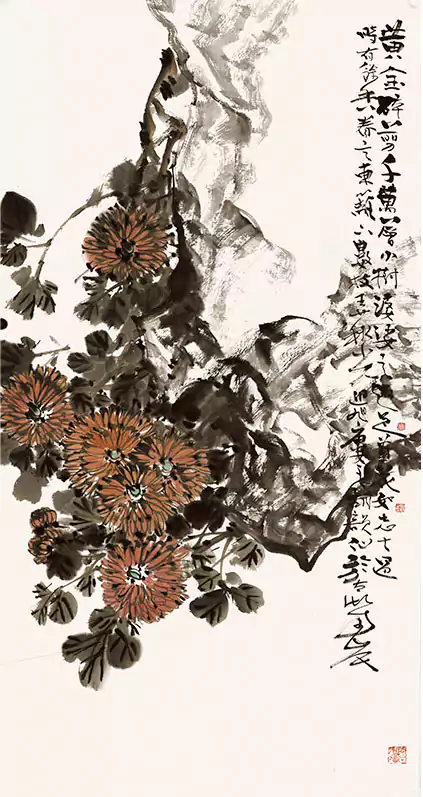 山石菊花 来自宋庄 国画