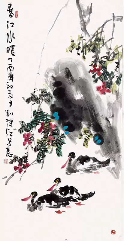 春江水暖 鸭子 国画 北京宋庄
