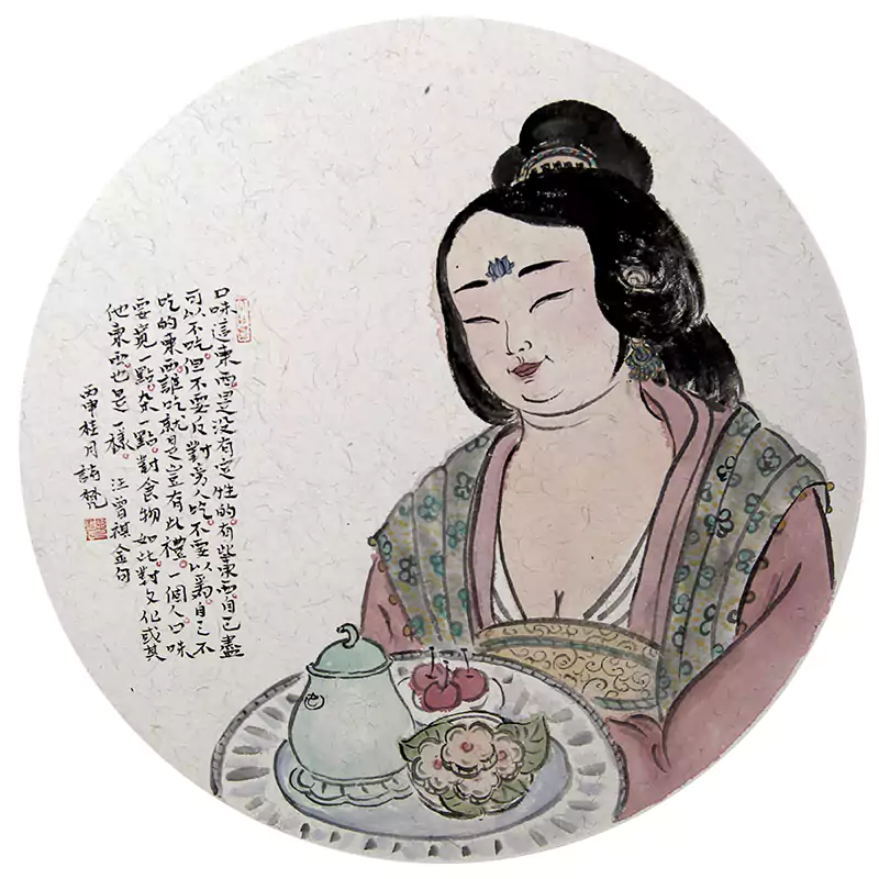 圆形 女相 国画