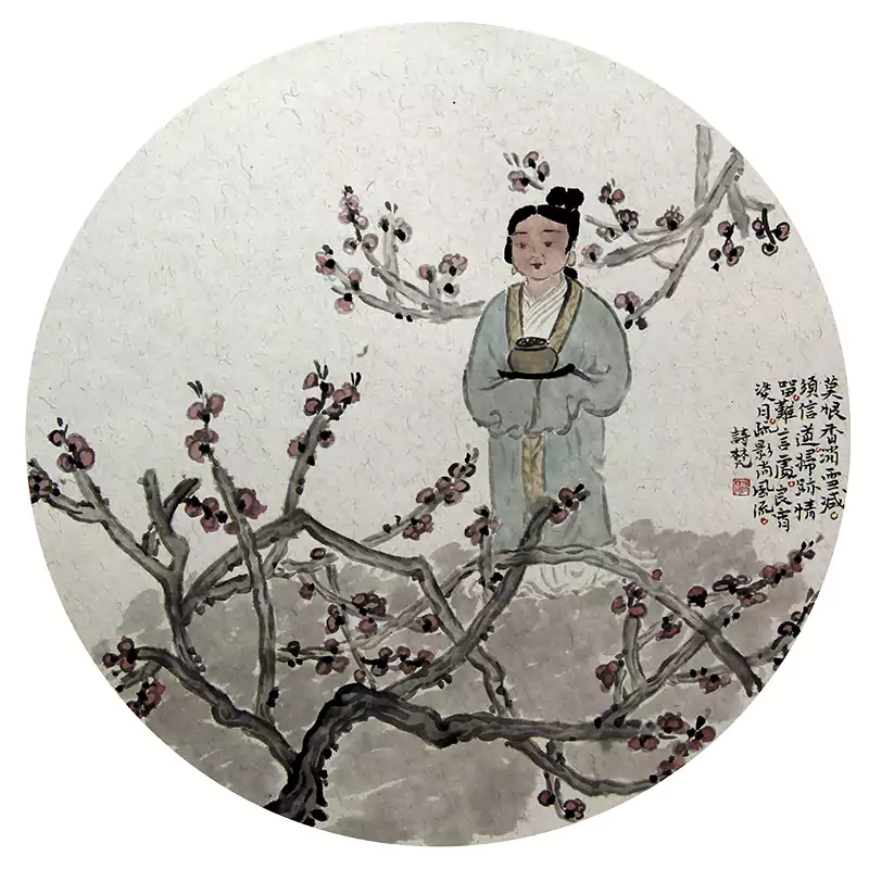 梅花 女相 国画