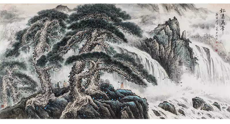 松树 山水 国画