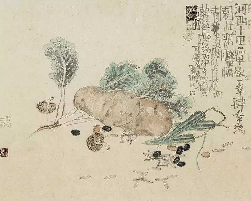 连胜群的蔬菜瓜果 国画