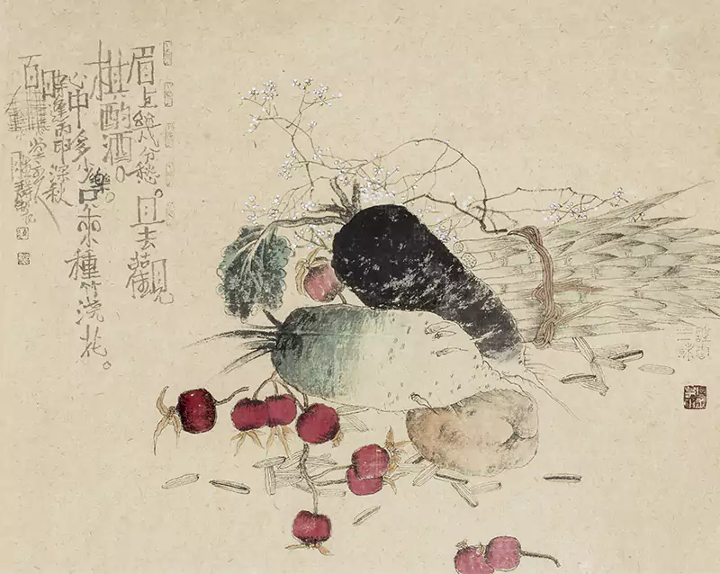 瓜果与蔬菜 国画