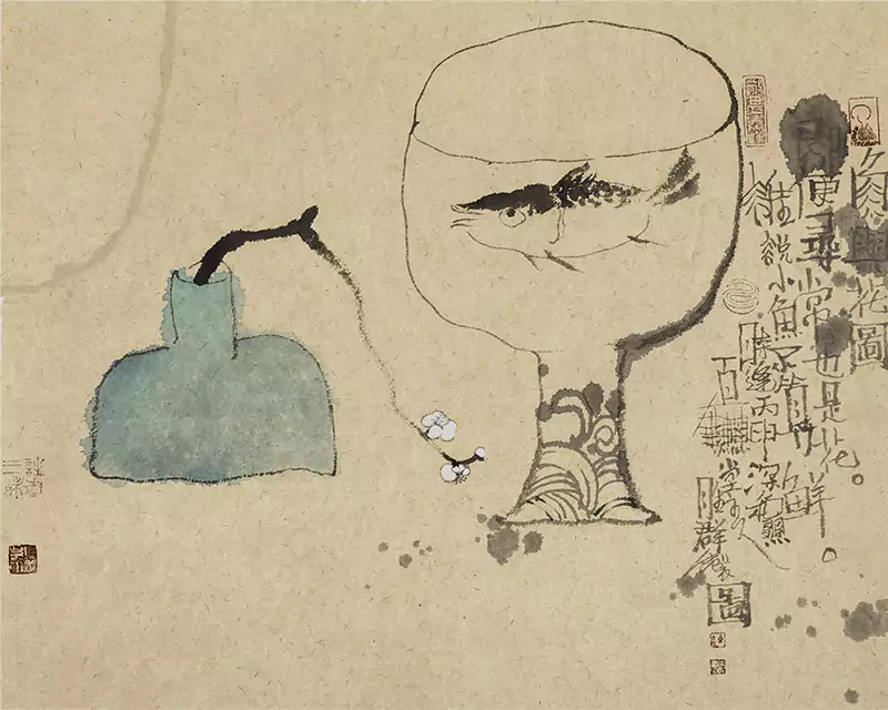 连胜群的高脚杯 国画