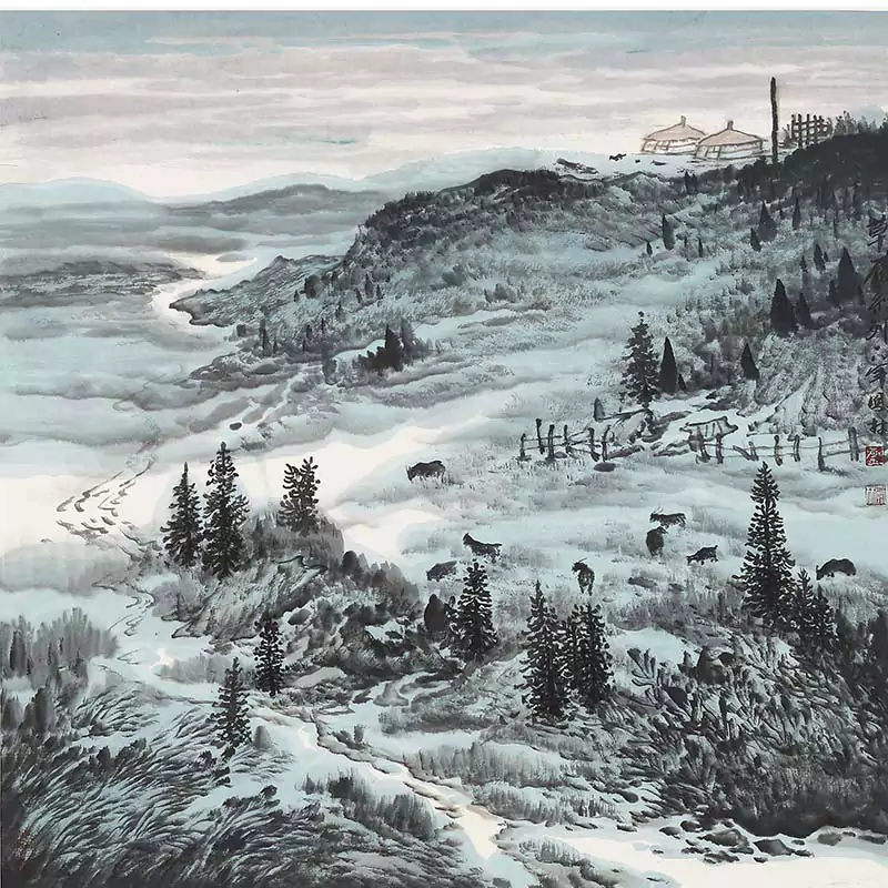 草原系列三 国画