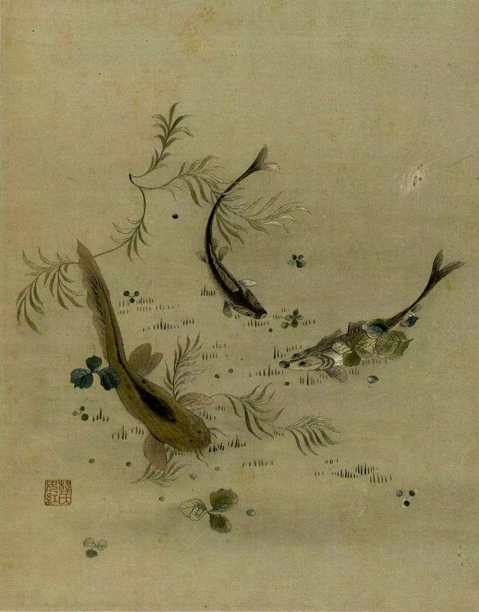 三条鱼 古画