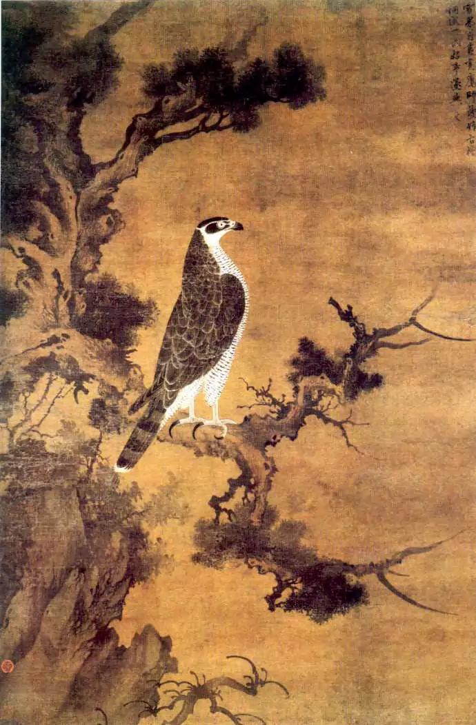 鹰桧图元代张舜咨