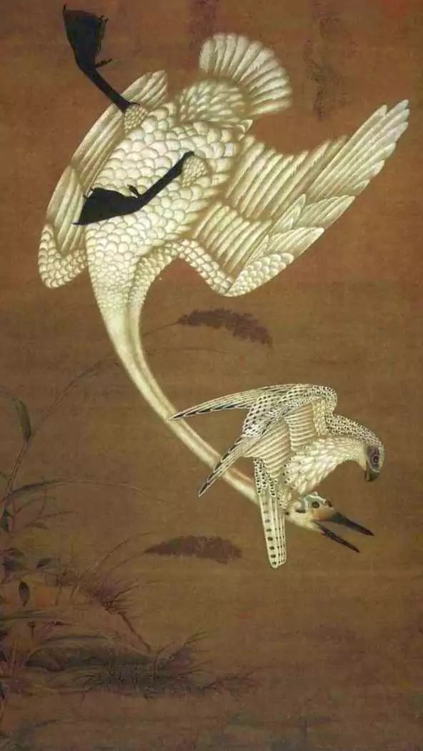 鹰击天鹅图轴-明-殷偕