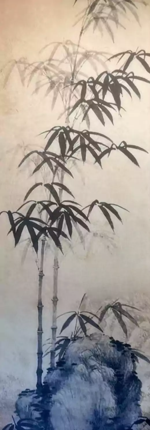  魏家坡古居中的古画竹子