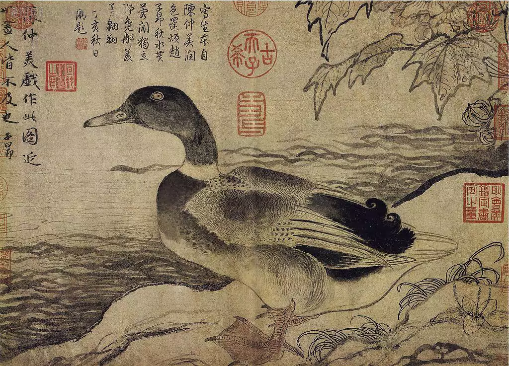 元陈琳溪凫图
