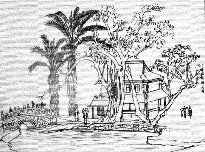 河畔闲景 素笔勾勒出一方静谧天地