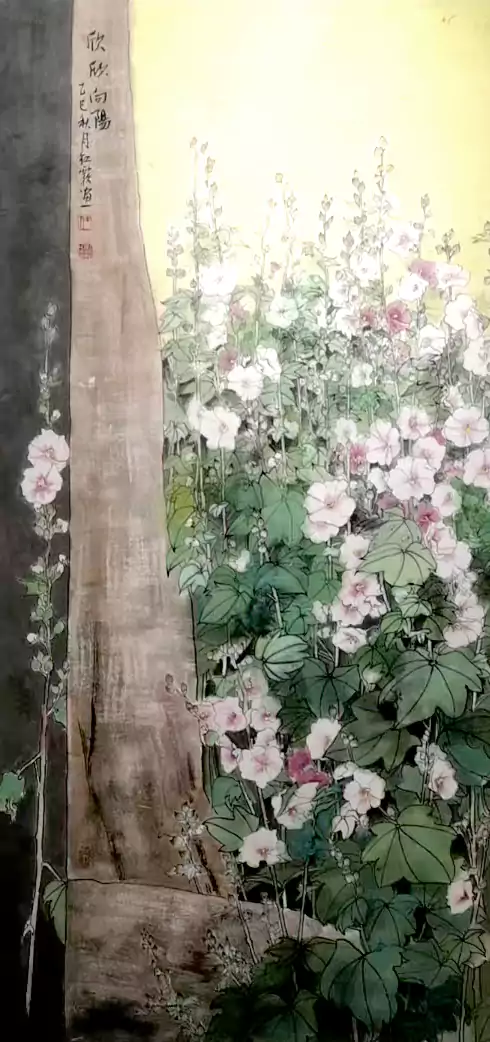 欣欣向阳 葵影映晨光